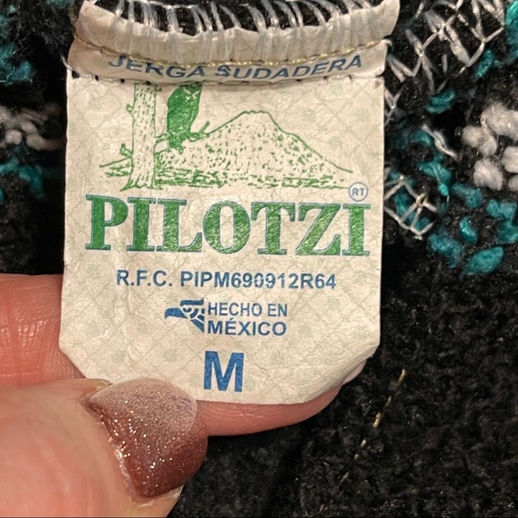 PILOTZI baja blanket hoodie pullover Medium vintage - Picture 3 of 4